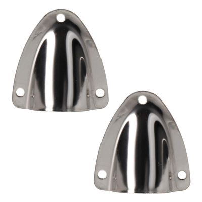 AB Tools Air Vent Scoop Drain Cover Shell Shaped Polished Stainless Steel 57mm 2PK