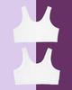 Fruit of the Loom Girls' Big Cotton Built-Up Sport 3 Pack(Pack of 3), White, 30 view 2