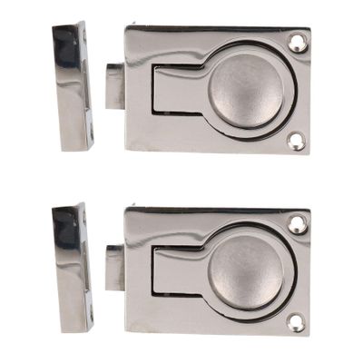 AB Tools Door Lock Locker Catch Flush Lifting Ring Handle Marine Stainless Steel 2 Pack