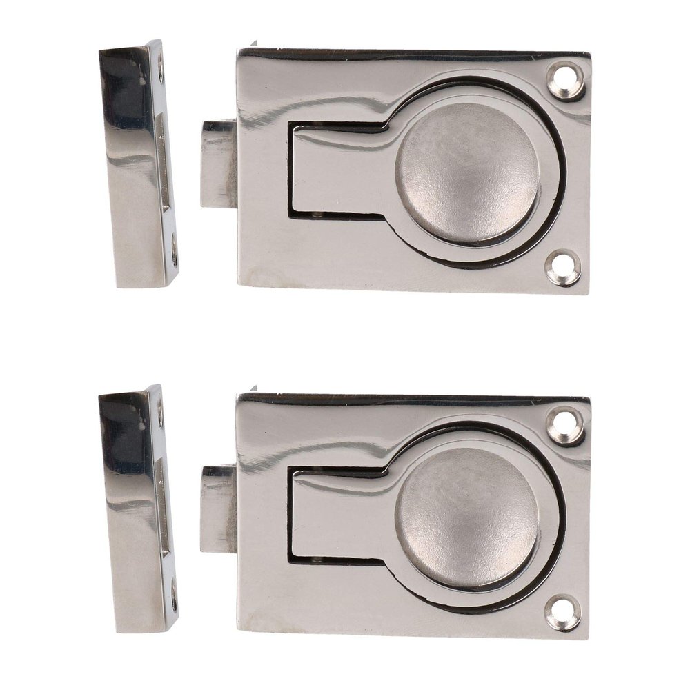AB Tools Door Lock Locker Catch Flush Lifting Ring Handle Marine Stainless Steel 2 Pack