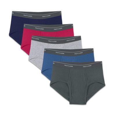 Fruit of the Loom Men's Cotton Mid-Rise Fashion Briefs 3-Pack (Large (36-38"))