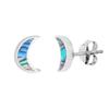 81stgeneration Sterling Silver Abalone Crescent Moon Stud Earrings for Women  Moon-Shaped Paua Shell Studs in 925 Silver - Colorful Gemstone Boho Jewelry - Small Gothic Celestial Earrings view 1