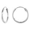 2 Pairs 2mm Thick Sterling Silver 20mm Endless Hoop Earrings 3/4 inch Round view 2