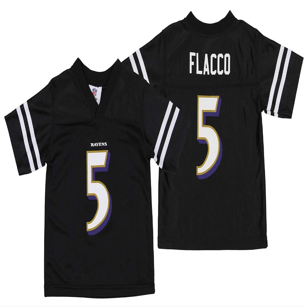 Baltimore Ravens Joe Flacco #5 NFL Toddlers Mesh Replica Jersey, Black (3T)