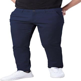 Plaid&Plain Men's Skinny Stretchy Navy Blue Pants Colored Pants Slim Fit Slacks Tapered Trousers 819 Navy Blue 32X32