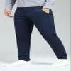 Plaid&Plain Men's Skinny Stretchy Navy Blue Pants Colored Pants Slim Fit Slacks Tapered Trousers 819 Navy Blue 32X32 view 3