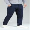Plaid&Plain Men's Skinny Stretchy Navy Blue Pants Colored Pants Slim Fit Slacks Tapered Trousers 819 Navy Blue 32X32 view 4
