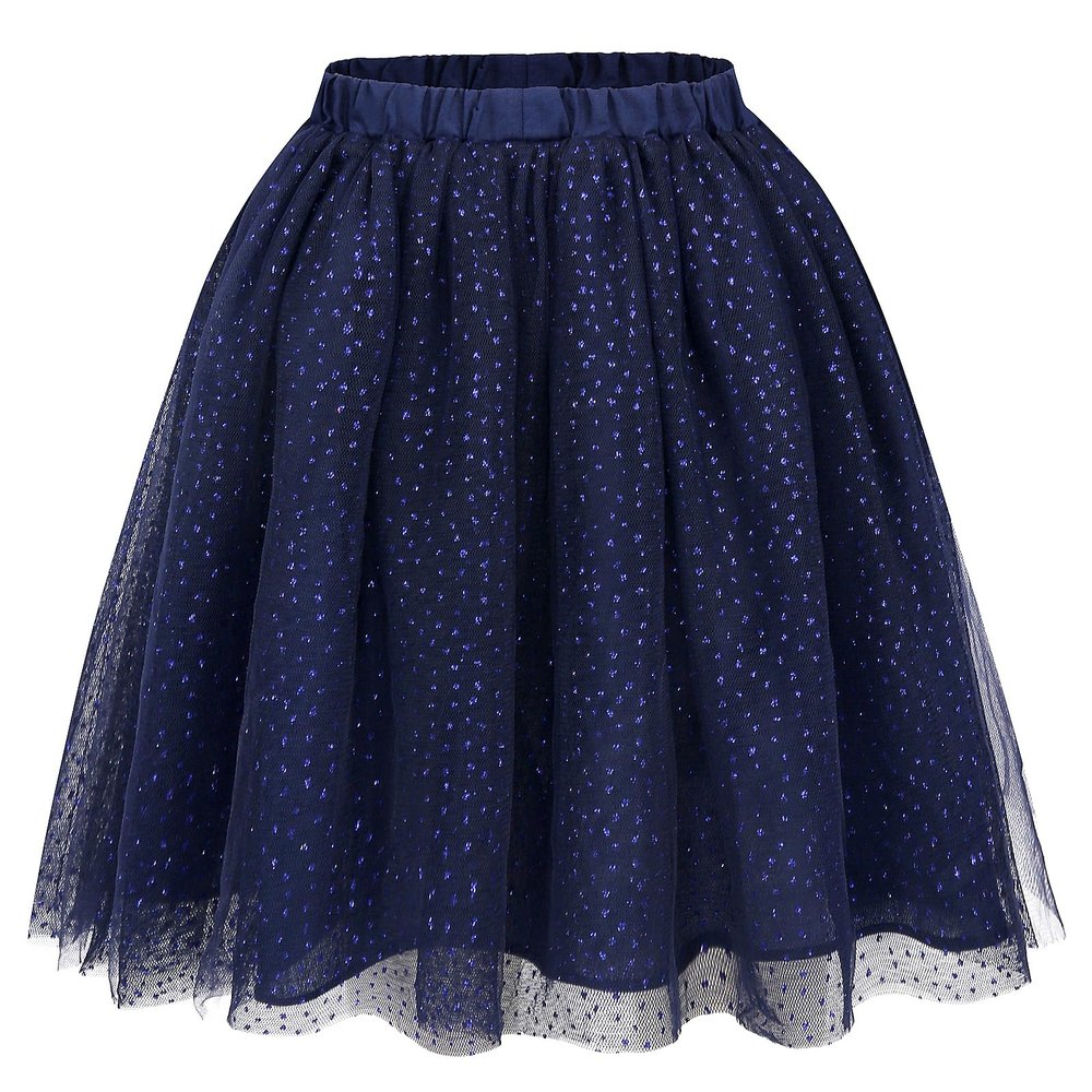 Bonny Billy Girls Classic Layers Tulle Tutu Sparkling Skirt Size 12 Navy Blue