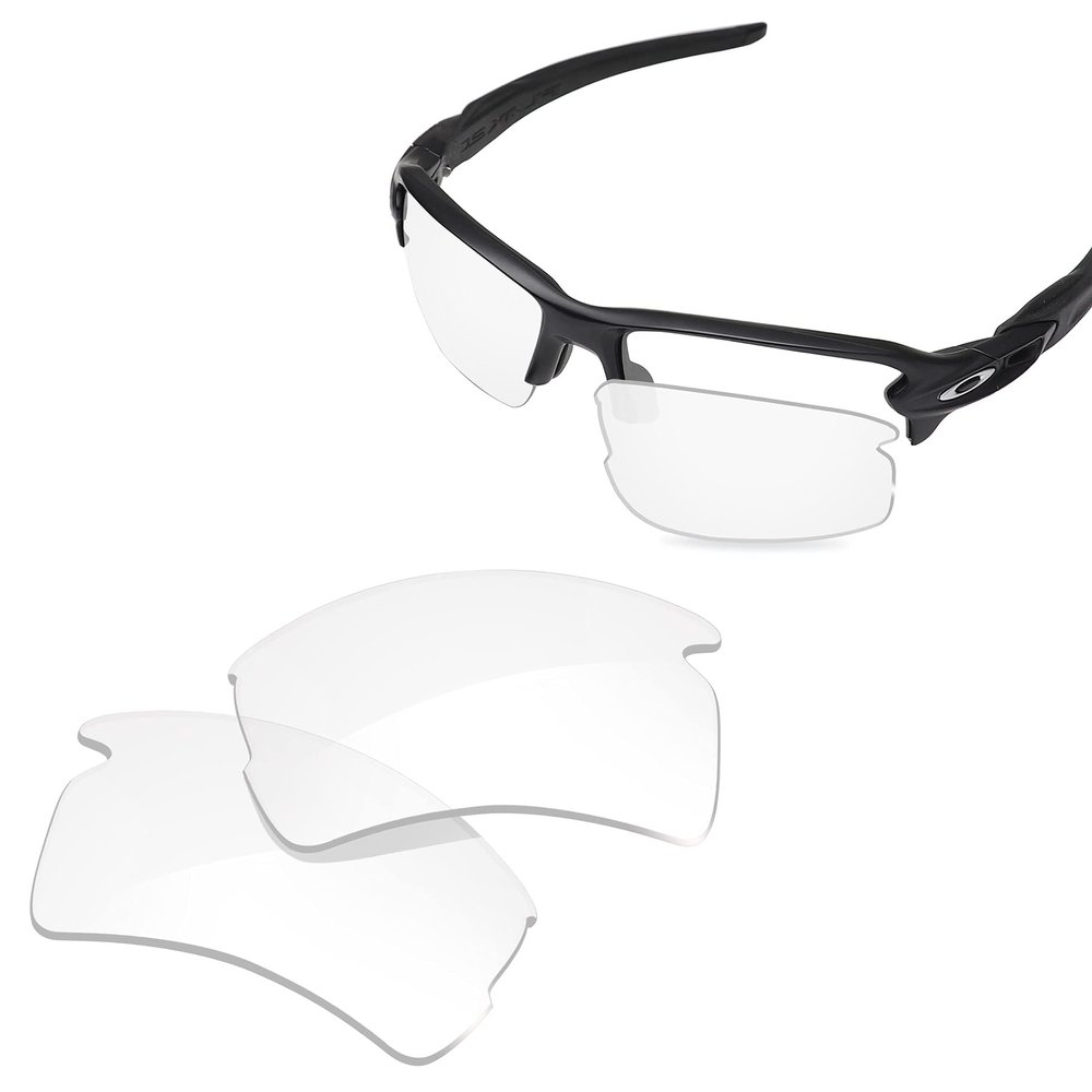 Glintbay 100% Precise-Fit Replacement Lenses for Oakley Flak 2.0 Asian Fit (AF) OO9271 - Crystal Clear Non-polarized