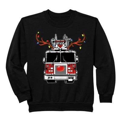 Firefighter Reindeer Sweatshirt Funny Christmas Ride Shirt Sweatshirt