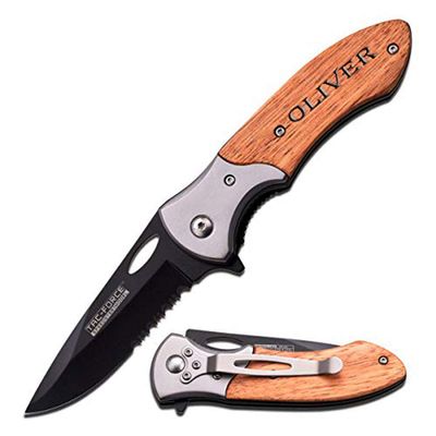 Free Engraving - Tac-Force Titanium Coated Stainless Steel Quality Pocket Knife (TF-876)