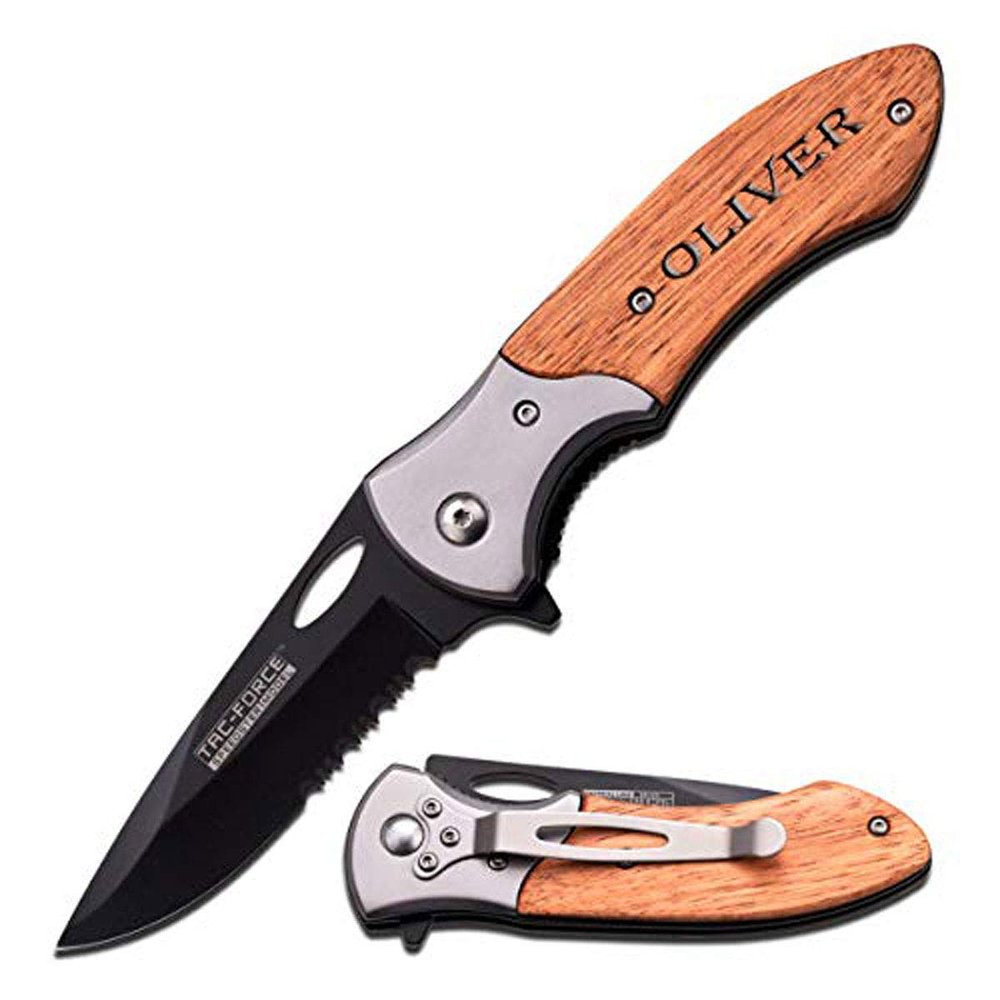 Free Engraving - Tac-Force Titanium Coated Stainless Steel Quality Pocket Knife (TF-876)