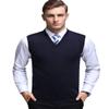 Flygo Men's Basic Slim Fit V-Neck Pullover Sweater Vest Wool Blend Knit Vest(Navy-XL) view 1