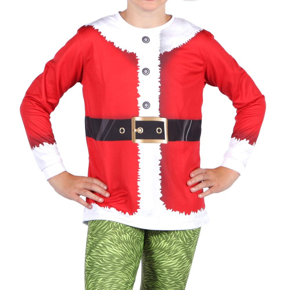 Alexandra Collection Youth Santa Long Sleeve Christmas Costume Top Red/White Youth 14-16