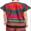 RaanPahMuang Bright Arrowhead African Dashiki Traditional Cut Front Collar Shirt, Large, Front Split - Magenta Pink view 2