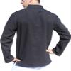 RaanPahMuang Soft Summer Textured Cotton Chinese Collar Long Sleeve Shirt, 3X-Large, Black view 2