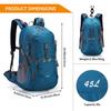 G4Free 45L Hiking Travel Backpack Waterproof with Rain Cover, Outdoor Camping Daypack for Men Women (Grey Blue) view 2