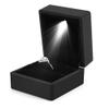 LED Light Ring Box, Fashionable Lighted Ring Storage Box Jewelry Display Case Proposal,Engagement,Wedding,Gift(Black) view 1