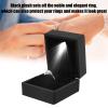 LED Light Ring Box, Fashionable Lighted Ring Storage Box Jewelry Display Case Proposal,Engagement,Wedding,Gift(Black) view 2