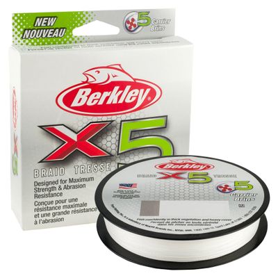 Berkley x5 Braid Superline, Crystal, 80-Pound Break Strength, 274yd Fishing Line, Suitable for Freshwater and Saltwater Environments