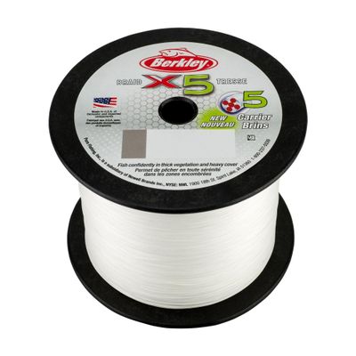 Berkley x5 Braid Superline, Crystal, 50-Pound Break Strength, 2188yd Fishing Line, Suitable for Freshwater and Saltwater Environments