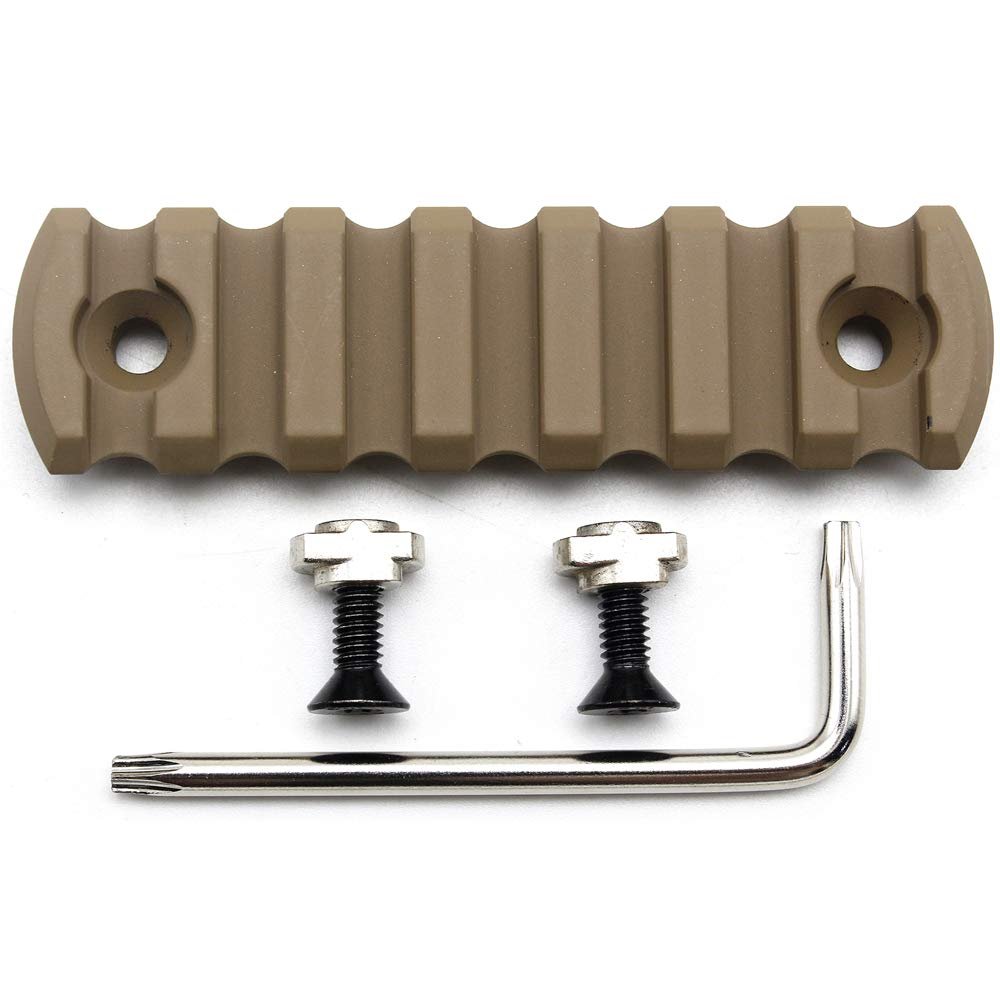 Active-8 5/7/9/11/13 Slots mlok Picatinny Rail Sections Aluminum Mount Adapter Tan Printed (7 Slots / 75mm)