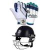 SG Optipro Cricket Helmet Medium Size with SG Campus Batting Gloves Men Size Cricket Kit view 1