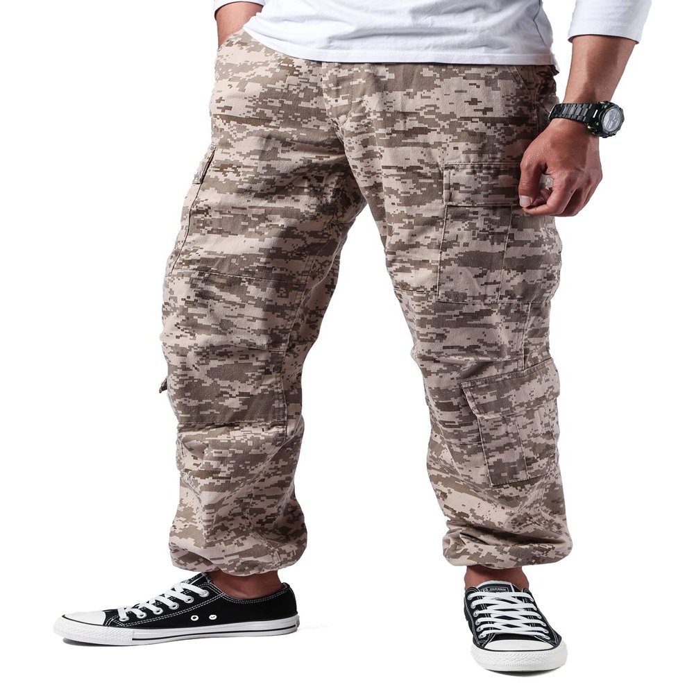 BACKBONE Mens Military Army Style Camouflage Cargo Pants for Fishing Hunting Gaming Camping (30, Desert Digital Camo)