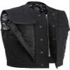 Canvas Club Vest with Mandarin Collar & Front Hidden Multi Accessory Pocket System Black view 2