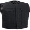 Canvas Club Vest with No Collar & Front Hidden Multi Accessory Pocket System Black view 1