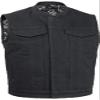 Canvas Club Vest with Mandarin Collar & Front Hidden Multi Accessory Pocket System Black view 1