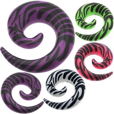 0 00 gauges Ear Plugs Tunnels Silicone Double Flare Stretching Expander Spiral Claw 00g 00 gauge 10mm