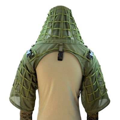 ROCOTACTICAL Super Breathable Ghillie Suit Foundation, Full Mesh Nylon Sniper Ghillie Base Lightweight Military Ghillie Viper Hood, Army Green