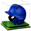 Acrylic Display Case for Baseball Batting Helmet Premium Baseball Display Case with Turf Base and Polished Edges Durable Display Cases for Collectibles .Dim: 12.25" L x 10" W x 10.5" H(A012-OR) view 1