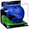 Acrylic Display Case for Baseball Batting Helmet Premium Baseball Display Case with Turf Base and Polished Edges Durable Display Cases for Collectibles .Dim: 12.25" L x 10" W x 10.5" H (A012-BLR) view 1