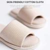 Indoor Slippers Female, Spring and Autumn Home Non-Slip Wooden Floor Slippers - Men's Cotton and Linen Slippers - Breathable Wear view 3