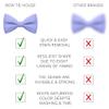 Bow Tie House Linen Men's Classic Pre-Tied Bow Tie Formal Solid Tuxedo (Large, Lavender) view 3