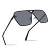 FaceWear Rimless Mirrored Sunglasses Oversized One Piece Frameless Eyeglasses Men Women FW1019 C3-BLACK, normal