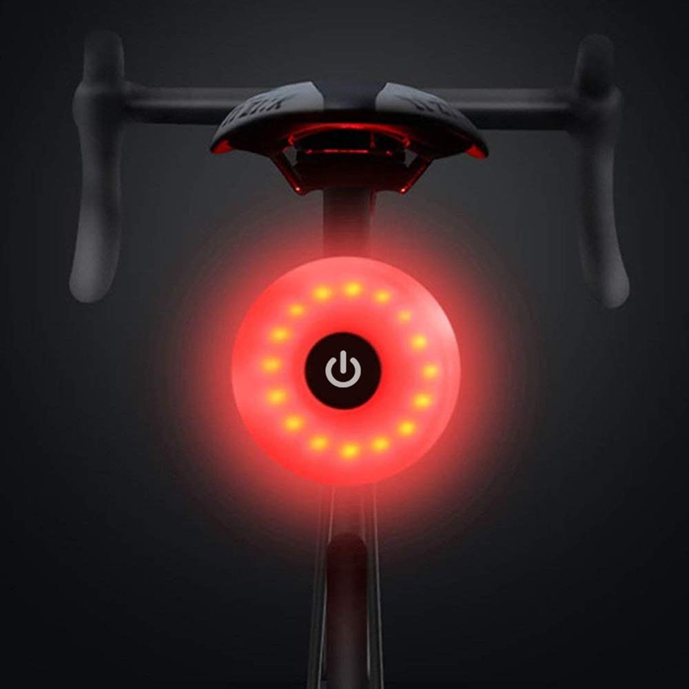 WASAGA USB Rechargeable Bike Tail Light - IPX5 Waterproof, Ultra Bright LED, Cycling Accessories (Grey)