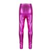 Freebily Kid Girl Ladies Disco Metallic Shiny Dance Stretch Legging Tights Foil School Footless Jazz Performance Costume Rose Red 7-8 view 1