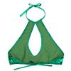 FEESHOW Women's Shiny Metallic Leather Crop Tops Halter Bikini Tank Crop Top Green One Size view 4