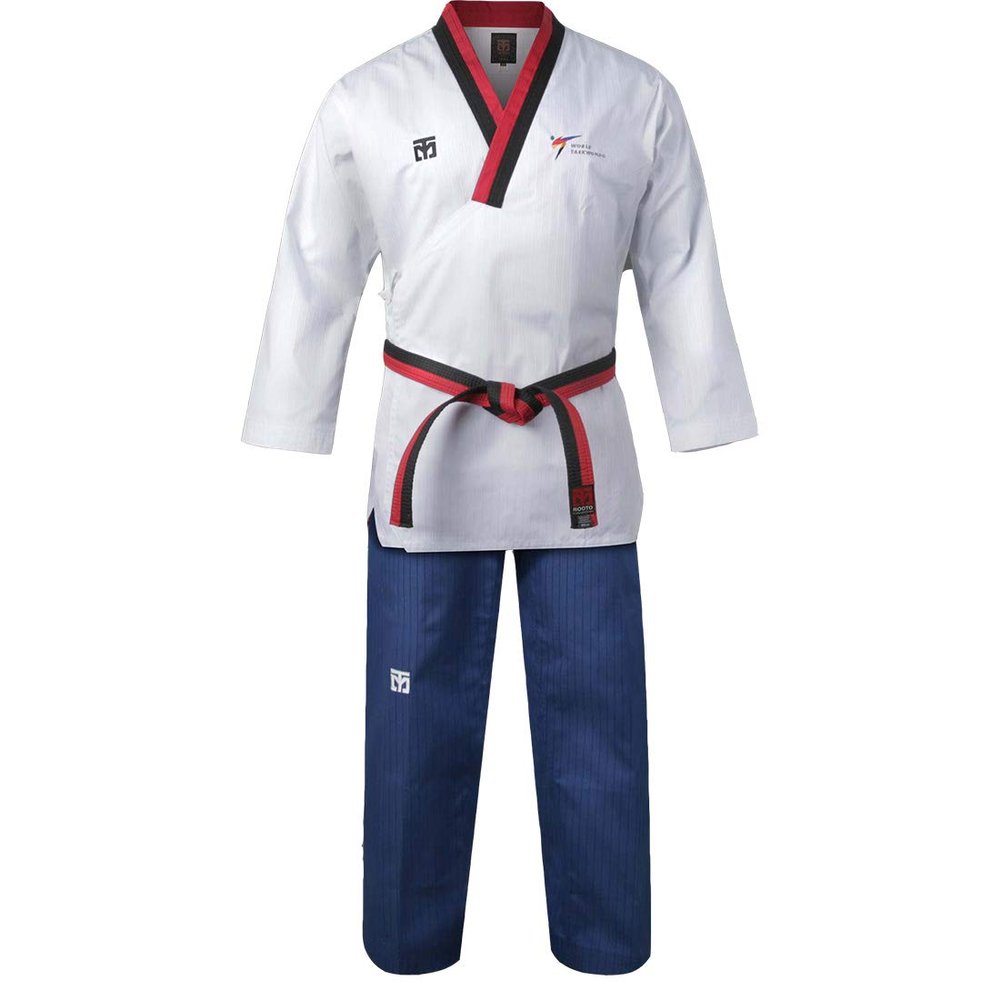 MOOTO Korea Taekwondo Poomsae Uniform WT Logo Taebek Poom MMA Martial Arts Karate Judo Kick Boxing (180(Height:180~189cm)(5.90~6.20ft), 1. Male)