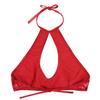 FEESHOW Women's Shiny Metallic Leather Crop Tops Halter Bikini Tank Crop Top Red One Size view 4