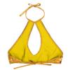FEESHOW Women's Shiny Metallic Leather Crop Tops Halter Bikini Tank Crop Top Gold One Size view 4