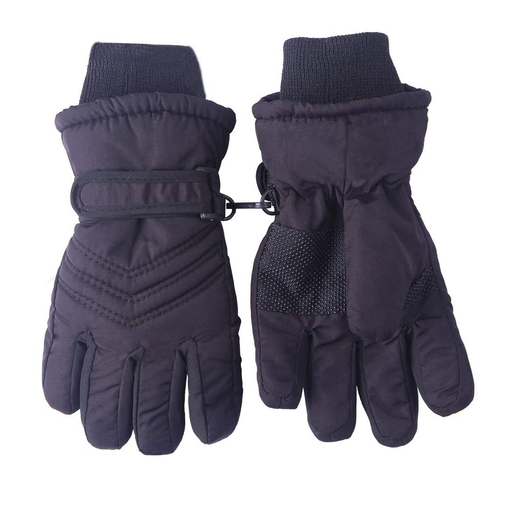 kimmyku Waterproof Snow Ski Driving Winter Gloves for Toddler Children Kids boy Girls Black Color 3-4-5-6-7-8 Years