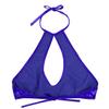 FEESHOW Women's Shiny Metallic Leather Crop Tops Halter Bikini Tank Crop Top Navy Blue One Size view 4