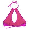 FEESHOW Women's Shiny Metallic Leather Crop Tops Halter Bikini Tank Crop Top Rose One Size view 4