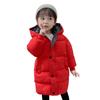 Baby Toddler Girls Winter Warm Jacket Clothes 3-8 Years Old Kids Padded Faux Fur Hoodie Coat Long Outerwear (6-7 Years Old, Red) view 1