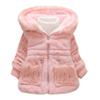 Baby Toddler Girls Clothes Fall Winter Warm Jacket Coat 1-5 Years Old Kids Solid Long Sleeve Hoodie Thick Outwear (2-3 Years Old, Pink) view 1