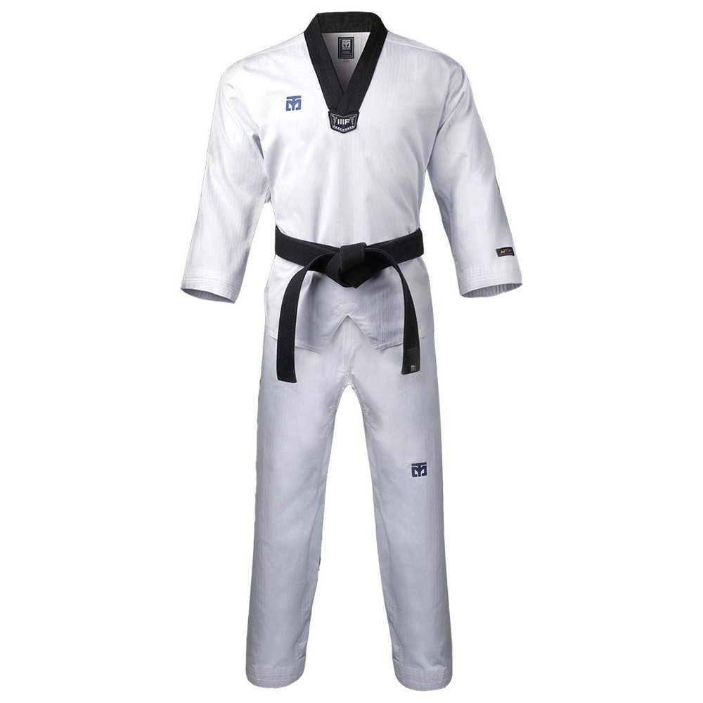MOOTO Korea Taekwondo 3F Uniform Black Neck for Male TKD MMA Martial Arts Karate Hapkido Judo JIU-Jitsu (200(Height:200~209cm)(6.56~6.86ft))